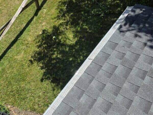 Completed micro mesh gutter guard run on a local home